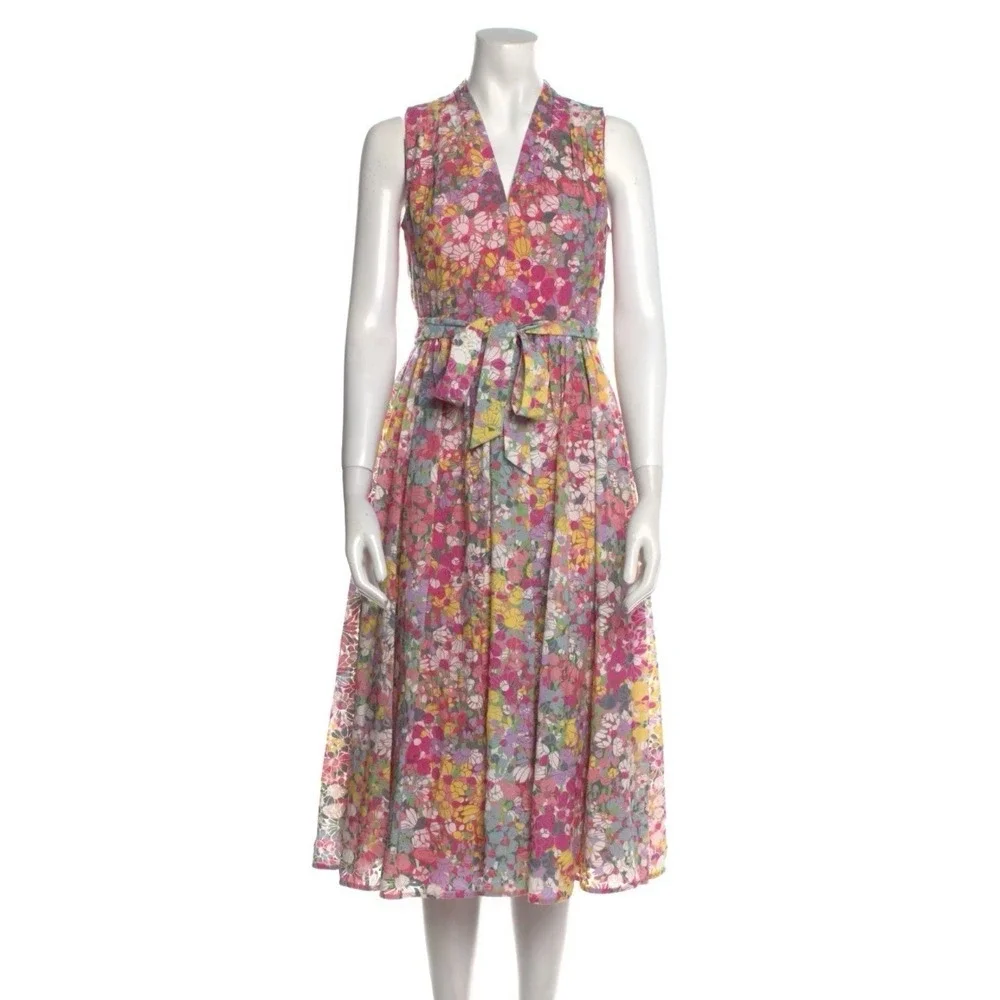 Kate Spade Pink Floral Sleeveless Burnout Dress Size O